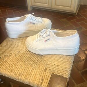White platform SUPERGA sneakers